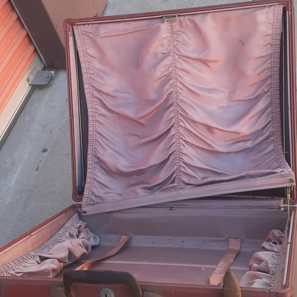 Samsonite Vtg Rust brown Suitcase luggage portable Boombox upcycle 21x18" - Picture 5 of 7